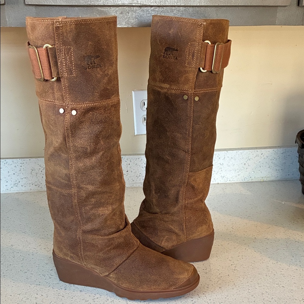 Sorel Tan Suede Tall Boots